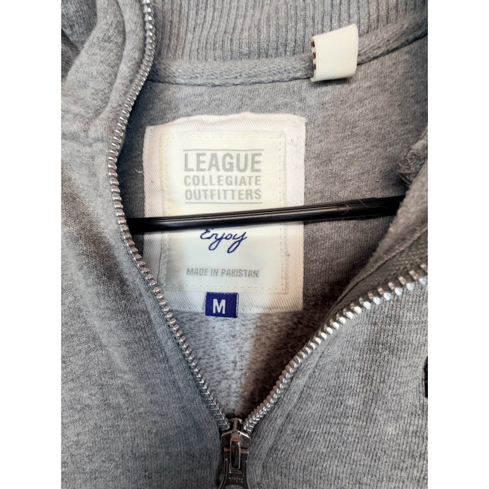 League Collegiate Outfitters Yale University Quarter Zip Sweatshirt Gray Medium - Picture 2 of 11